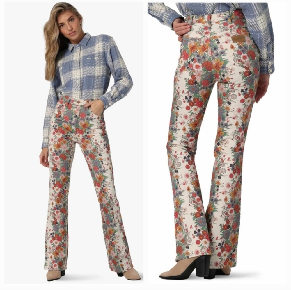 Wrangler Westward 626 Floral Print High Waist Bootcut Jeans - Women's size 29x32